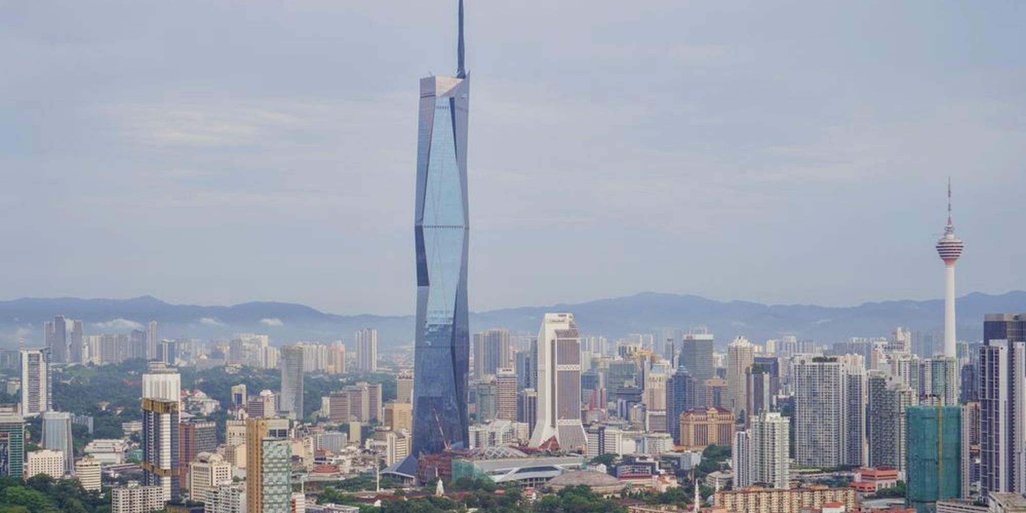The Kuala Lumpur skyline with Merdeka 118 on a clear day
