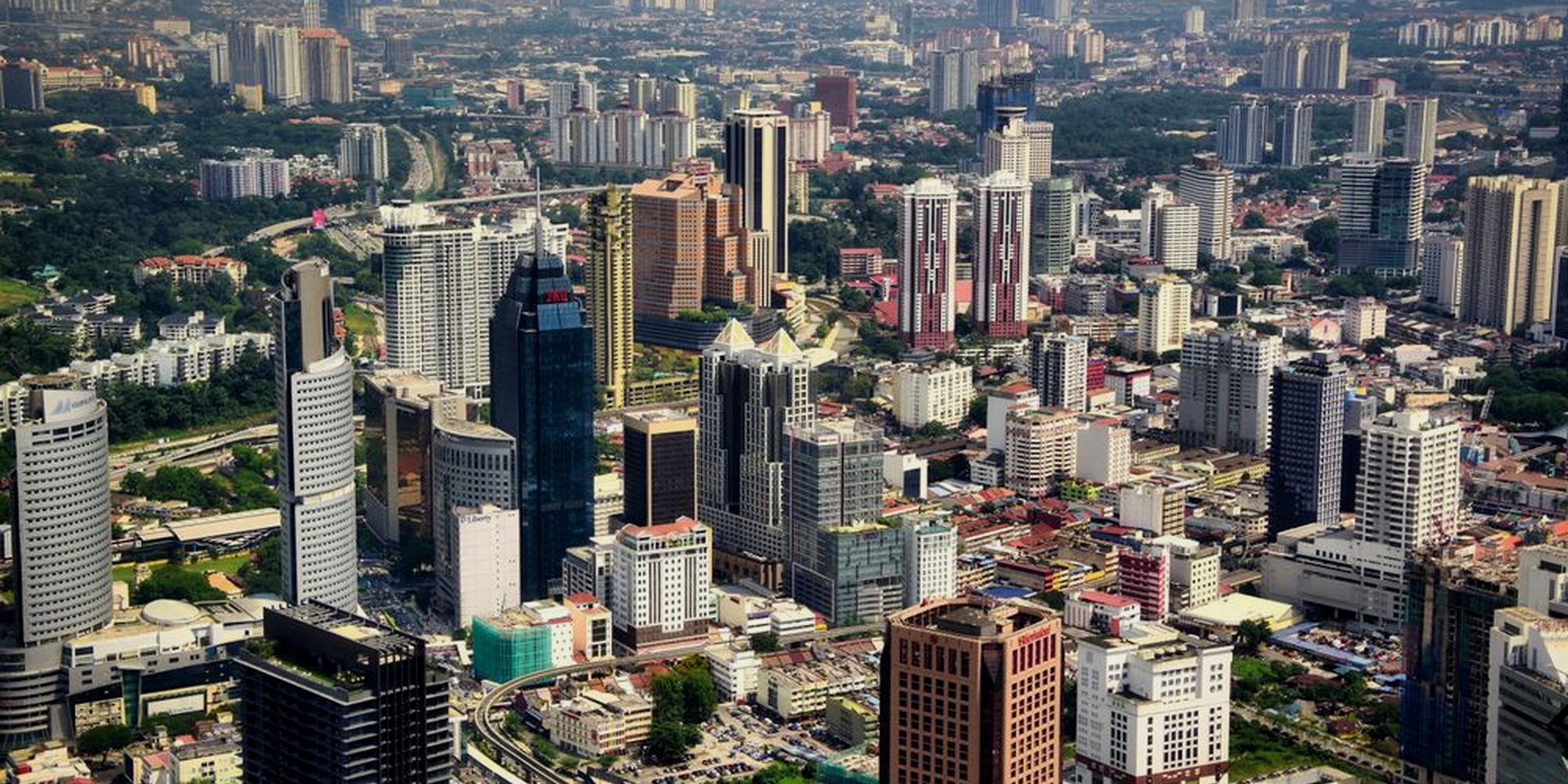 Kuala Lumpur rooftops seen from above