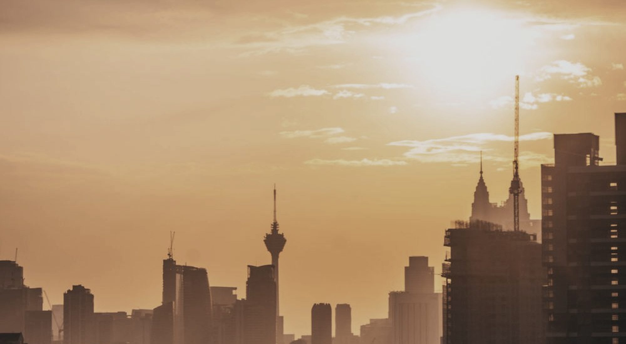 The Kuala Lumpur skyline at golden hour